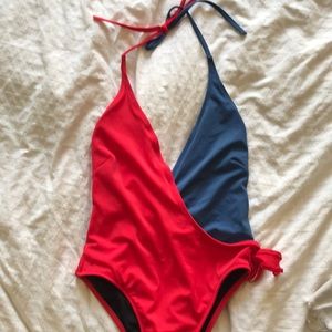 Solid & Striped Red/Blue wrapped onepiece